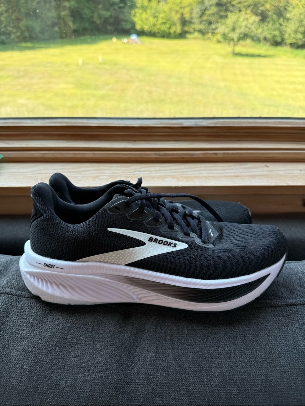 Brooks Ghost Black and White Women's Running Shoes